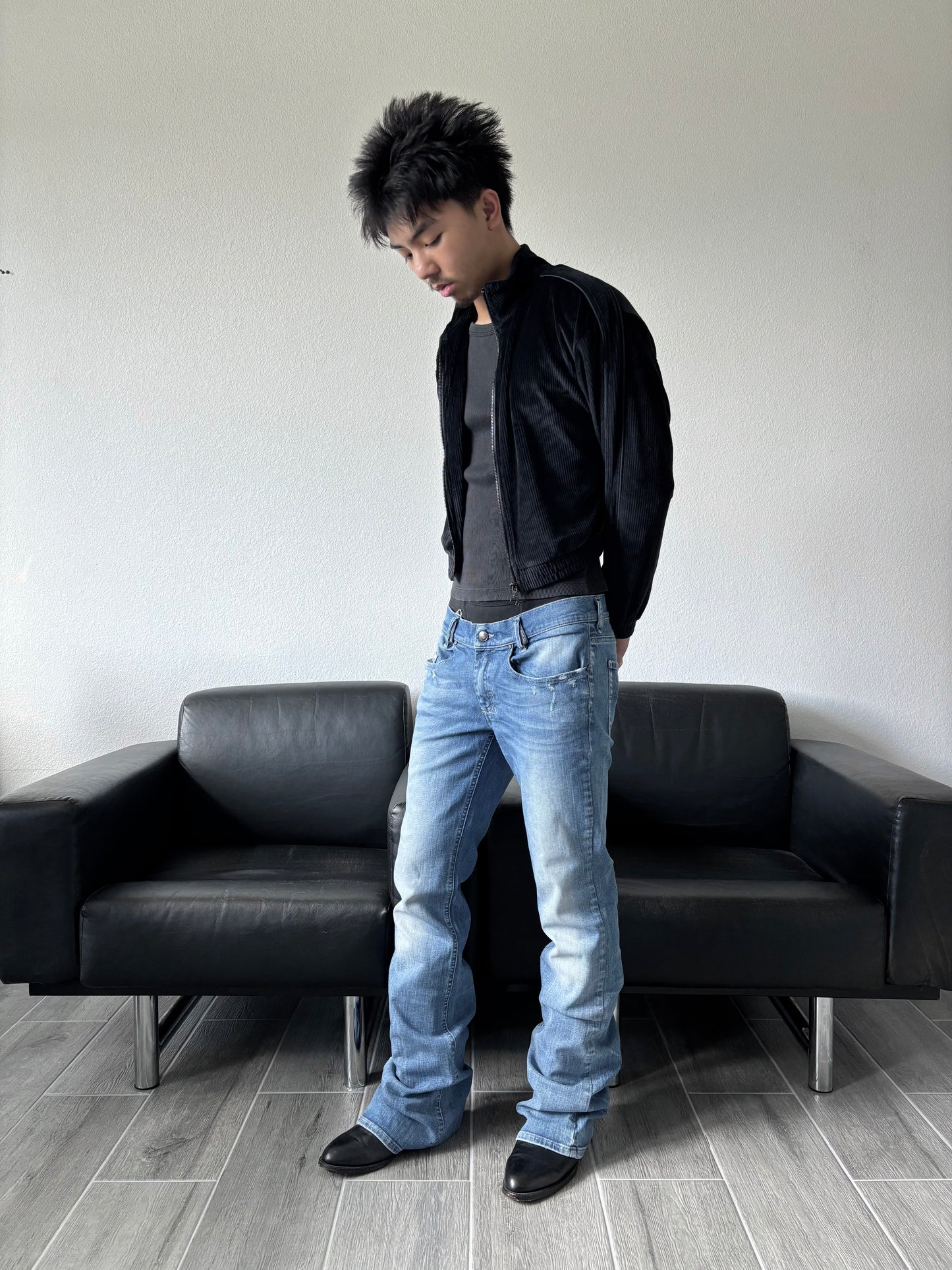 Women's Cropped Velour Track Zip