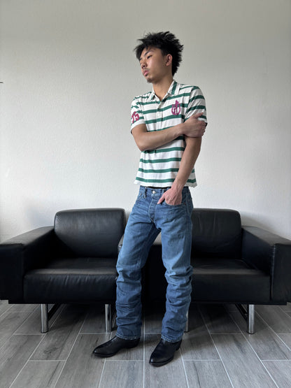 RRL Oil Stain Blue Straight Selvedge Jeans