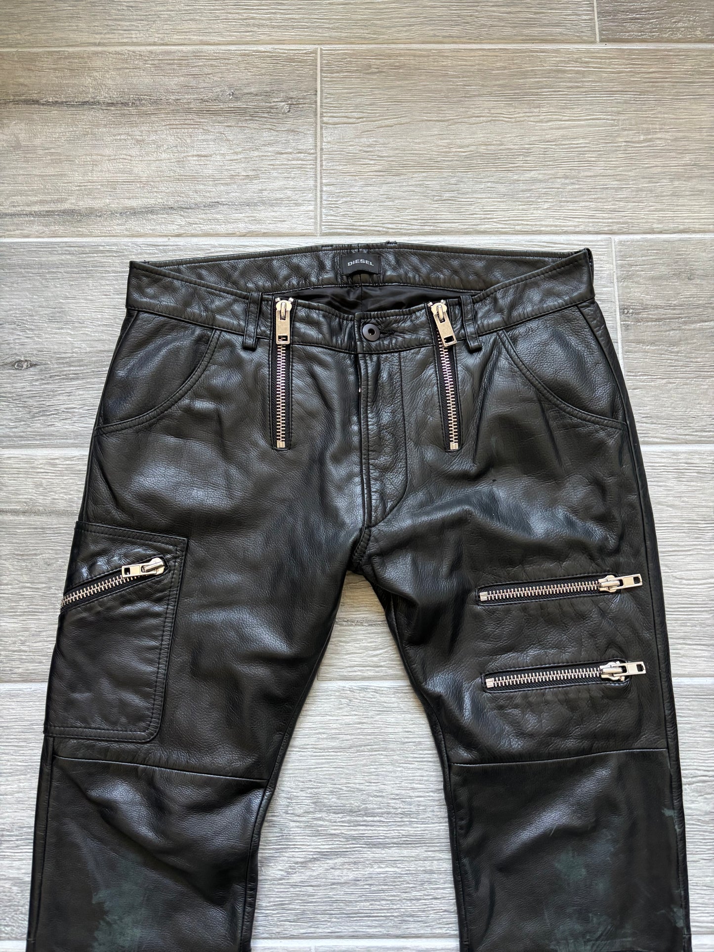 Diesel Multi-zip Leather Cargos