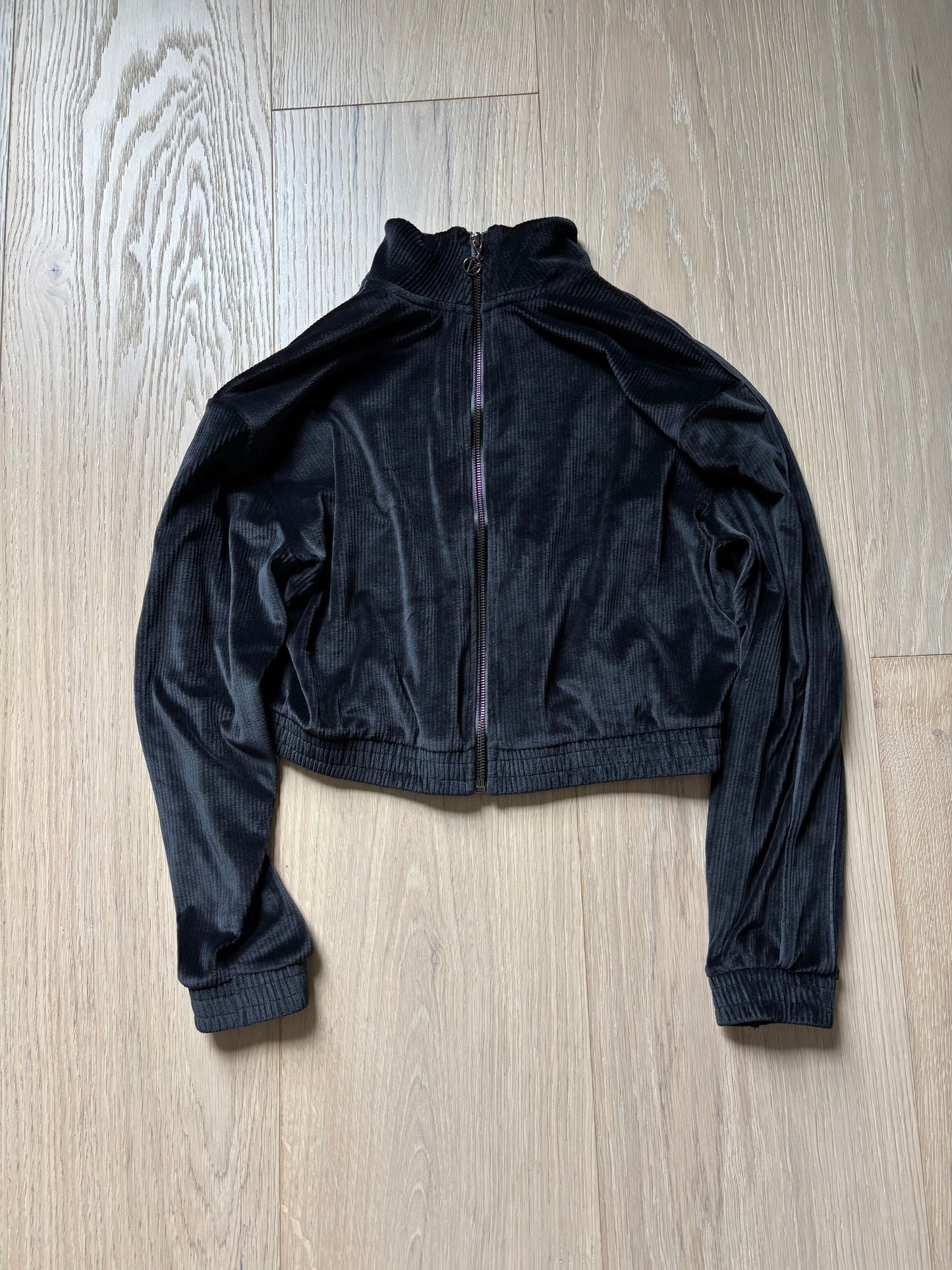 Women's Cropped Velour Track Zip