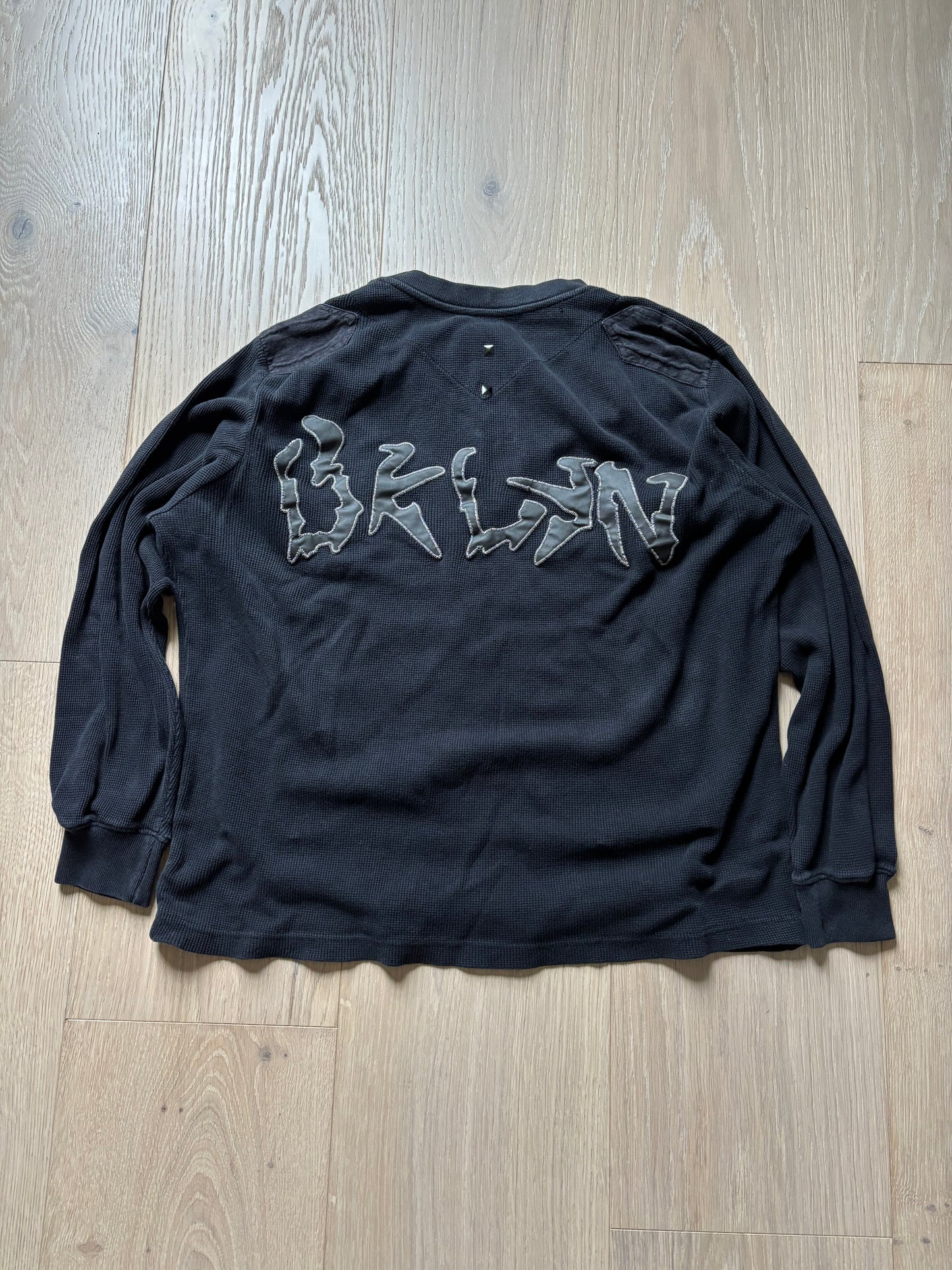 Studded Henley Waffle Knit