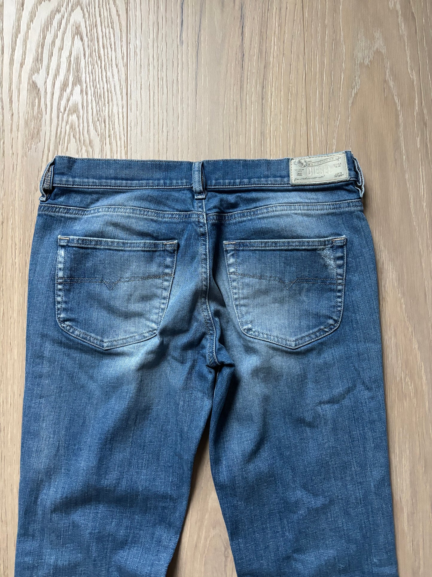 Diesel Low-Rise Blue Bootcut Jeans