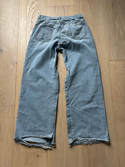 Repaired Light Blue Baggy Jeans