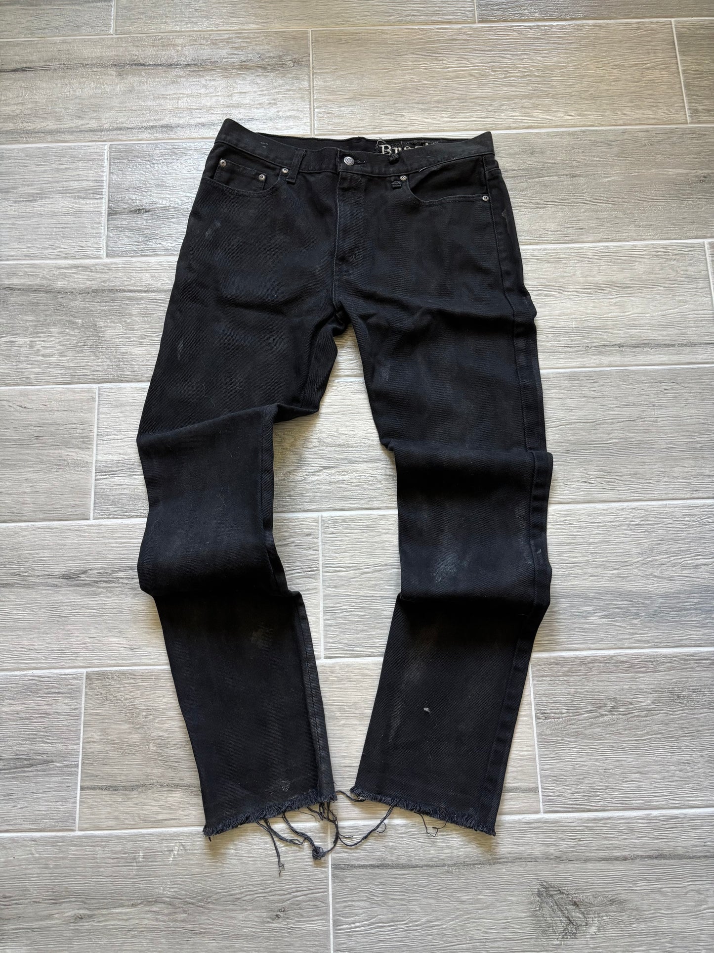 Waxed Black Straight Denim