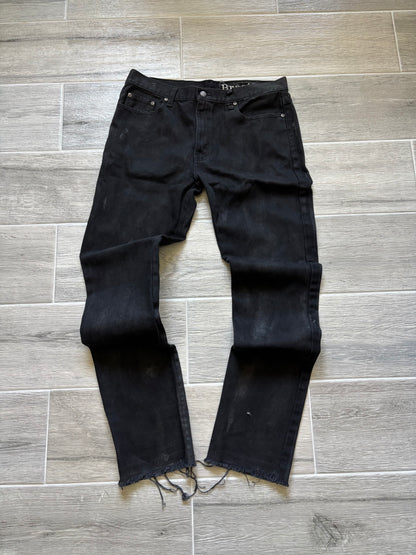 Waxed Black Straight Denim
