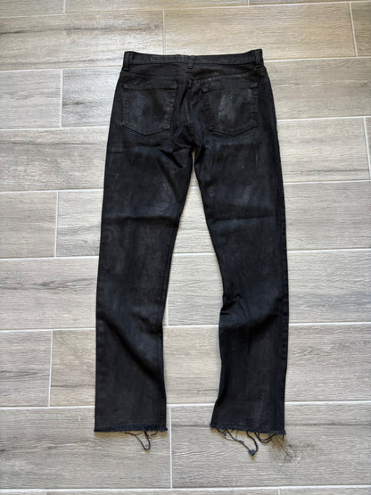 Waxed Black Straight Denim