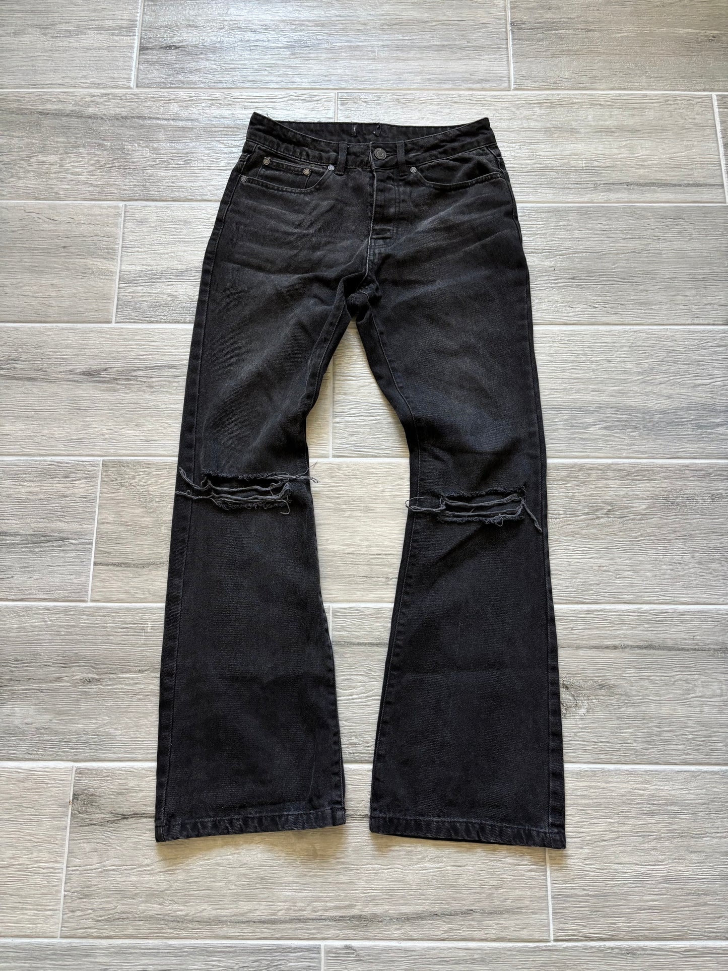 Black Flared Blowout Jeans